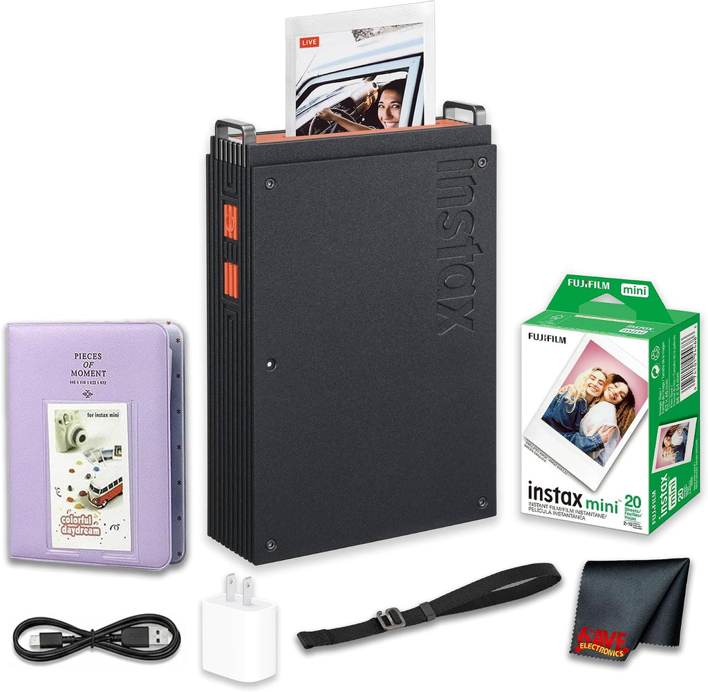 Fujifilm instax mini Link+ Smartphone Printer, Bluetooth Instant Photo Printer for Phones, 2 x 3 Inch Prints Bundle with Photo Album + Instax Mini Instant Film Twin Pack (White) 20 Photos