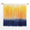 Handmade Macrame Wall Hanging Tapestry Dyeing Driftwood Decor,Handmake Dyed Macrame Tapestries Wall Art Woven Home Decoration (H 60x50cm)