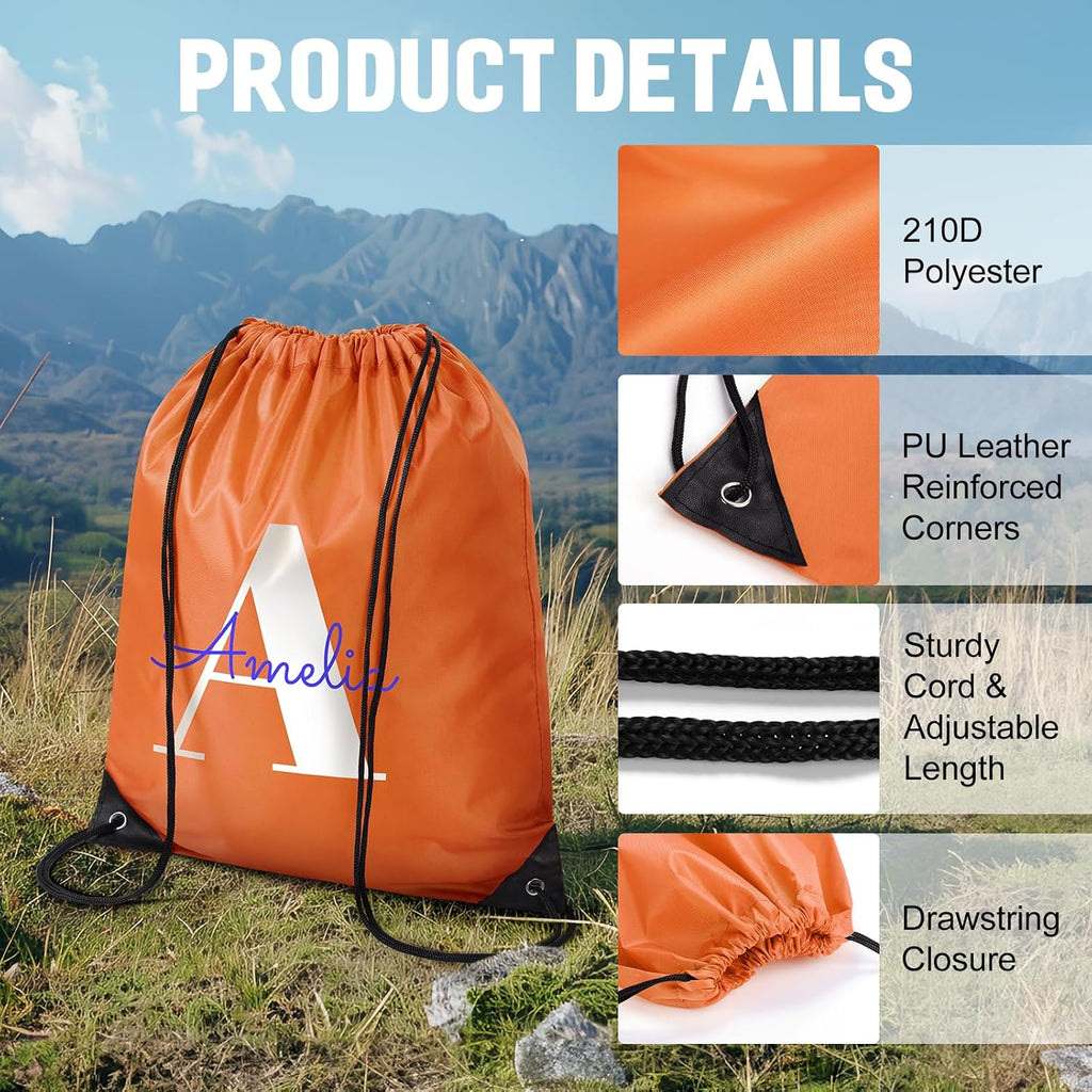 Fyore 100 Pack Custom Drawstring Backpacks, Personalized Drawstring Sports Bags with Your Logo Text for Gym Beach Climb Trips Party Events- 13.4x17Inch,12 Colors