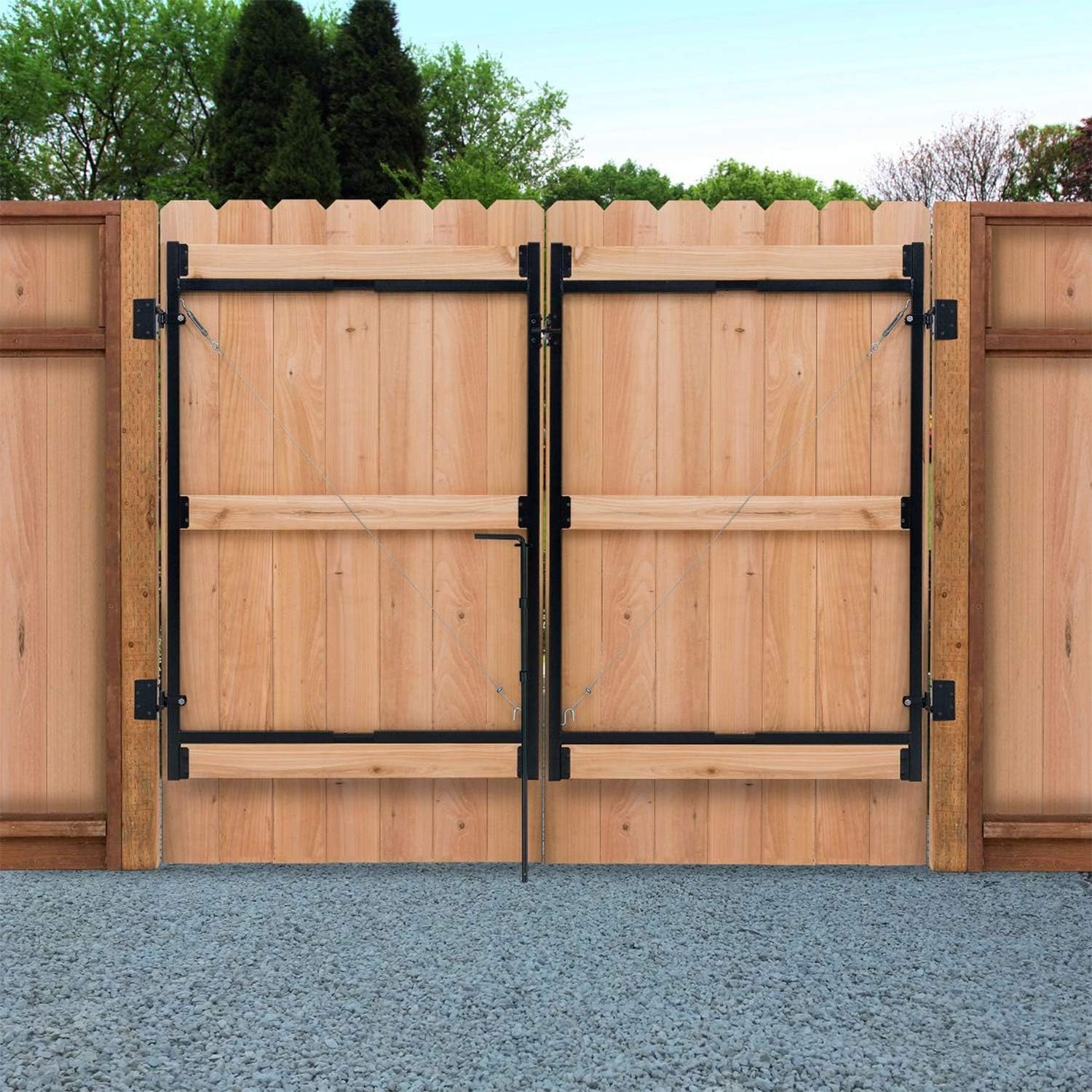 Adjust-A-Gate Steel Frame Anti Sag Adjustable Gate Building Kit with Patented Truss Cable System and Telescoping Bars, 3 Pack