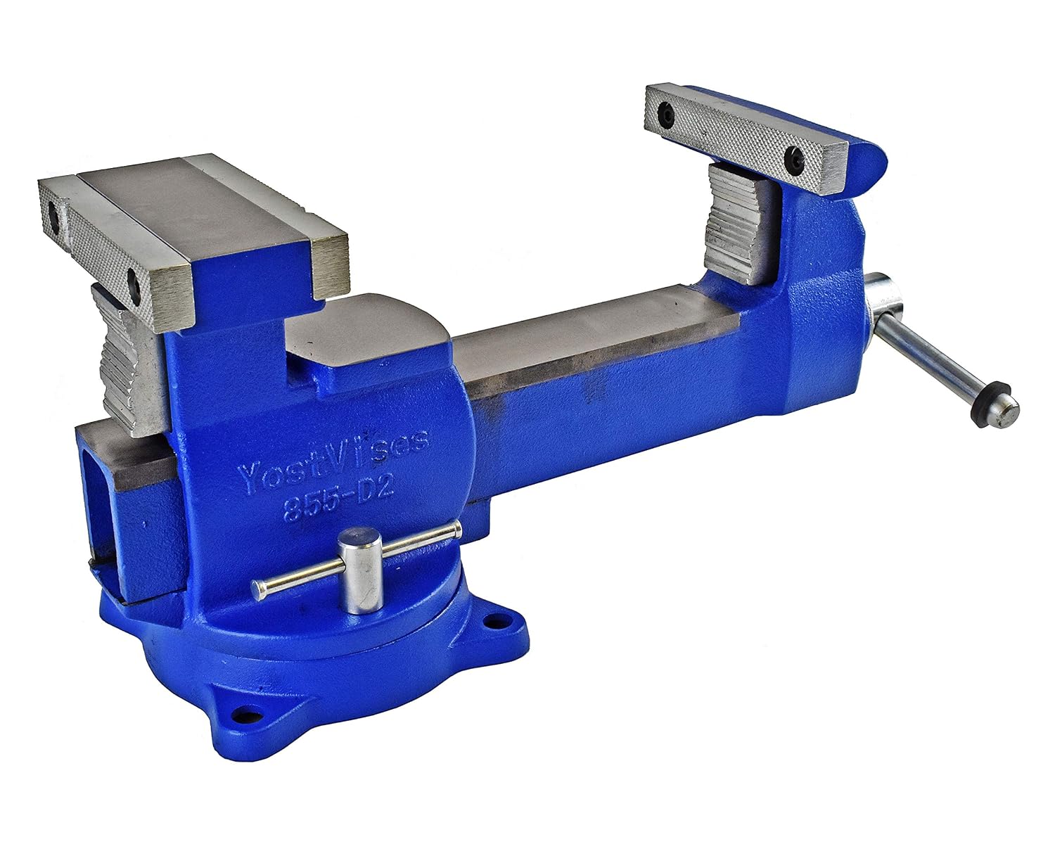 Yost Vises 880-D2 Reversible Combination Vise System | 8 Inch Jaw Width Heavy-Duty Utility Pipe and Bench Vise |Jaw Opens 12.5 Inches when Reversed | Swivel Base | Made with Ductile Iron Castings