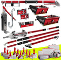 Full Drywall Taping and Finishing Set - LEVEL5 | Automatic Taper, 10'/12' Flat Boxes, 3'/3.5' Angle Heads, MiniShot, Corner Roller, Extendable Handles, Pump, Gooseneck | 4-681