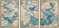 wall26 Framed Print Wall Art Set Elegant Blue Bird and Peony Floral Pattern Decorative Minimal Relax/Zen for Living Room, Bedroom, Office - 16'x24'x3 NATURAL