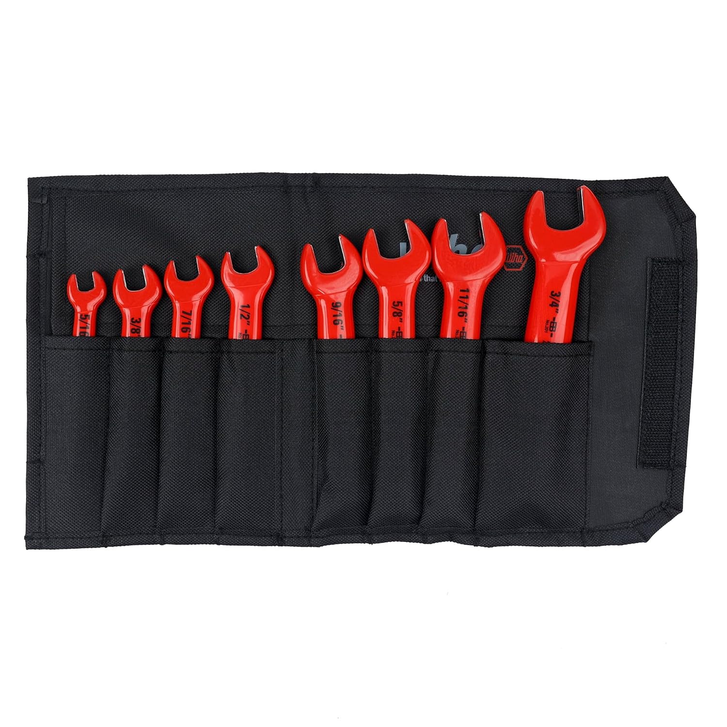 Wiha 20192 8-Piece Set Insulated Inch Open End Insulated Spanners