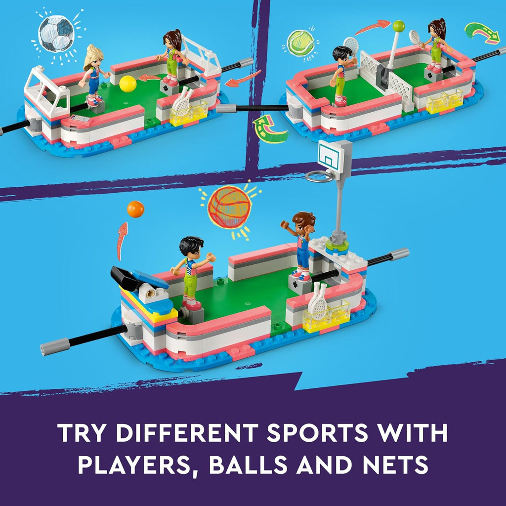LEGO Friends Sports Center with Football, Basketball, Tennis and Climbing Wall, 4 Mini Dolls, Gifts and Toys by Heartlake City 41744