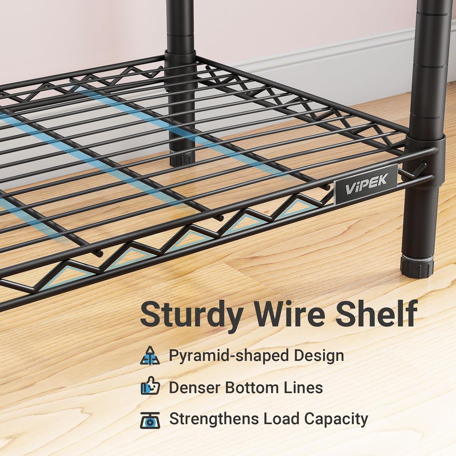 VIPEK V5 Medium Portable Closet Wardrobe Heavy Duty Clothes Rack, Freestanding Closet Metal Clothing Rack with 4 Hang Rods & 8 Shelves, Adjustable Custom Closet Rack, 56.7' Lx15.7 Wx76.4 H, Black