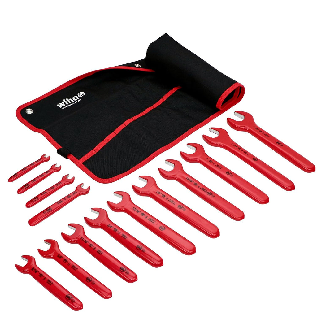 Wiha 20190 Roll Up Insulated Inch Wrench Set, 14 Piece