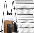 Silkfly 100 Pcs Clear Drawstring Backpacks Bulk Stadium Approved Bags for Men Women Gym Sport Colleges Event Security (Black)