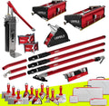 Drywall Finishing Set + Extension Handles - LEVEL5 | Pro-Grade | 10/12' Flat Boxes, Corner Roller, 3'/3.5' Corner Finishers, 7' Corner Applicator, Pump | Sheetrock Gyprock Wallboard | 4-623