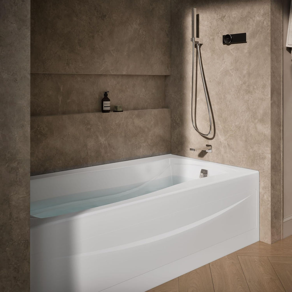 KOHLER K-1257-GHRA 72' X 36' Integral Apron Heated Bubblemassage™ Air Bath With Right-Hand Drain