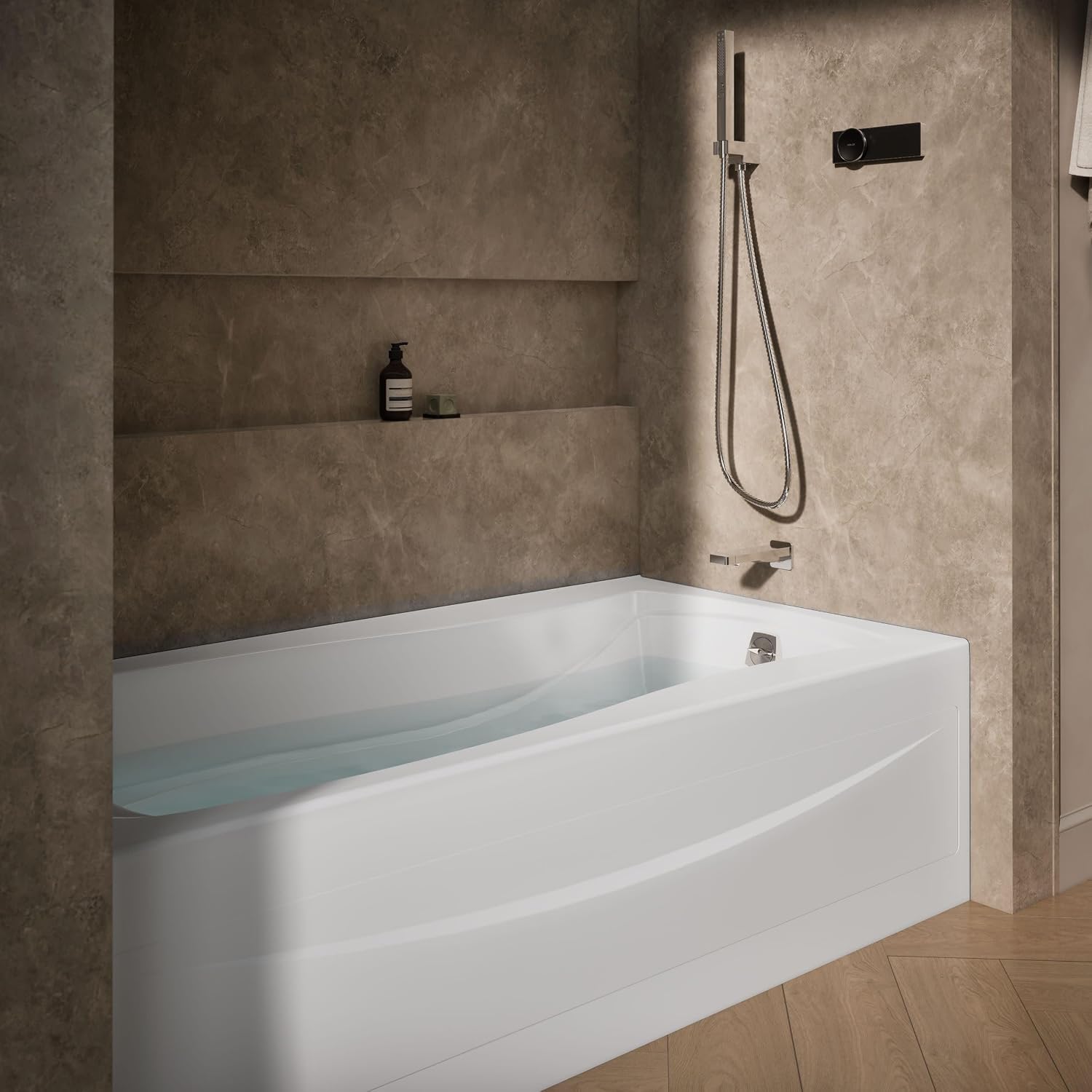 KOHLER K-1257-GHRA 72' X 36' Integral Apron Heated Bubblemassage™ Air Bath With Right-Hand Drain