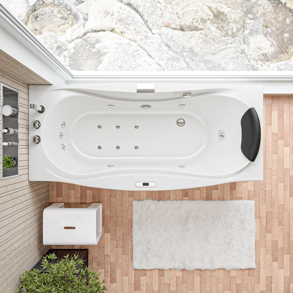 EAGO AM189ETL-L 6' Right Drain Acrylic Whirlpool Bathtub with Fixtures, White