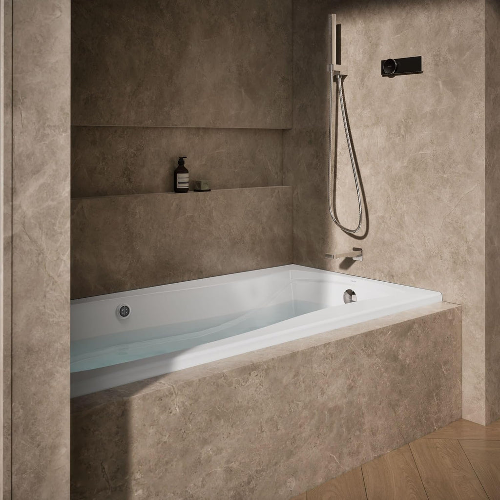 KOHLER K-1257-GHRW 72' X 36' Integral Flange Heated Bubblemassage™ Air Bath With Bask® Heated Surface And Right-Hand Drain