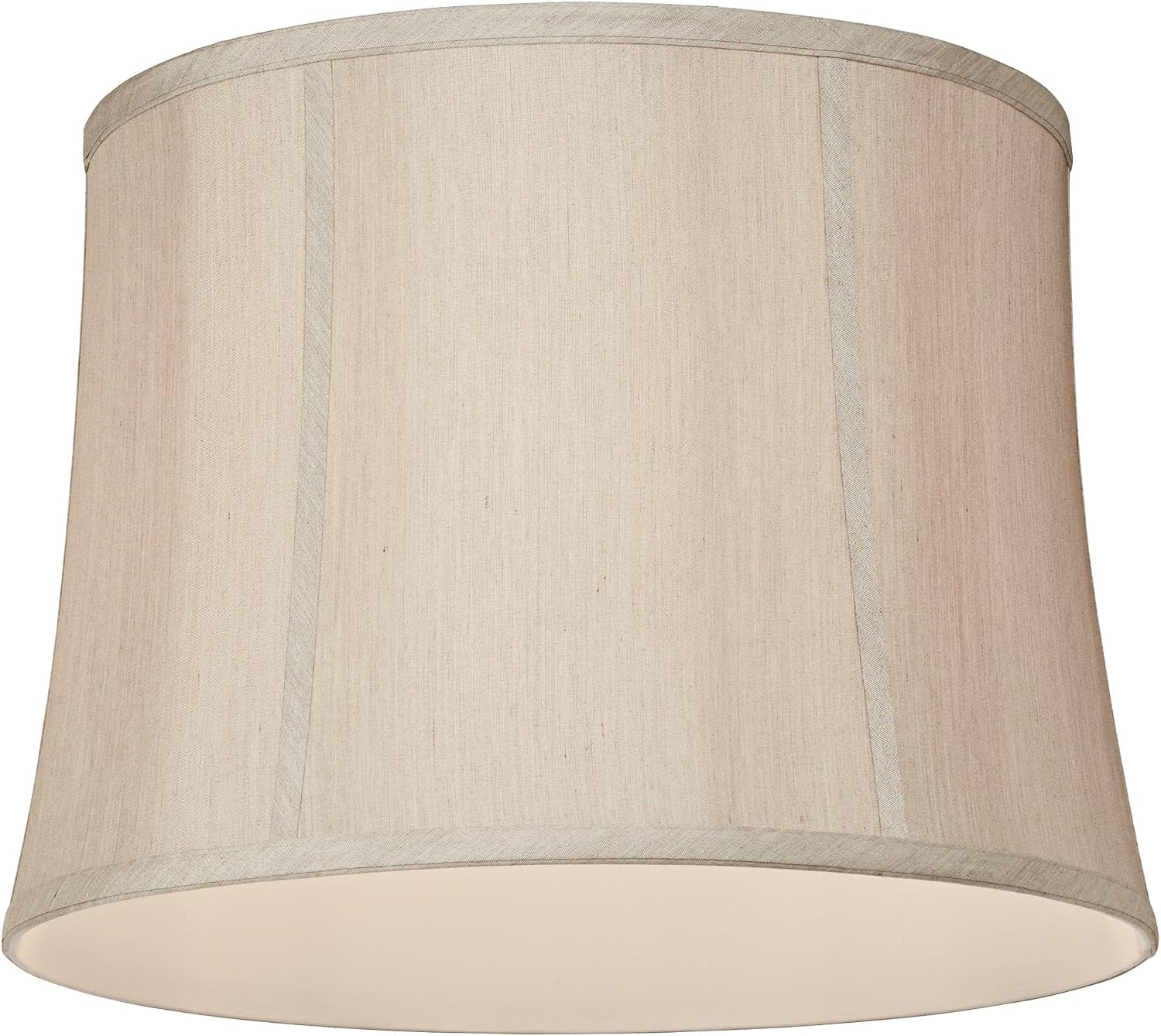 Set of 2 Softback Drum Lamp Shades Taupe Large 14' Top x 16' Bottom x 12' Slant x 12' High Spider with Replacement Harp and Finial Fitting - Springcrest