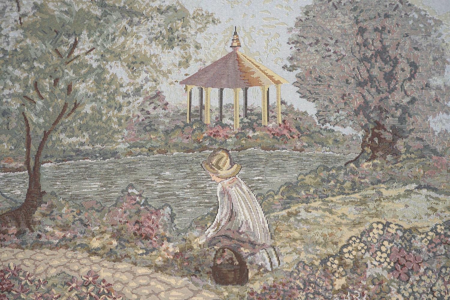 Charlotte Home Furnishings Inc Tapestry Wall Hanging, 27 x 54 Inch Busy Gardener Of Eden Wall Art, Jacquard Woven Boho Tapestry, Cotton Wall Tapestry for Bedroom, Living Room & Home Decor, European Soft Cotton Fabric