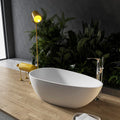 59 inch Solid Stone resin freestanding egg shape bathtub for the bathroom
