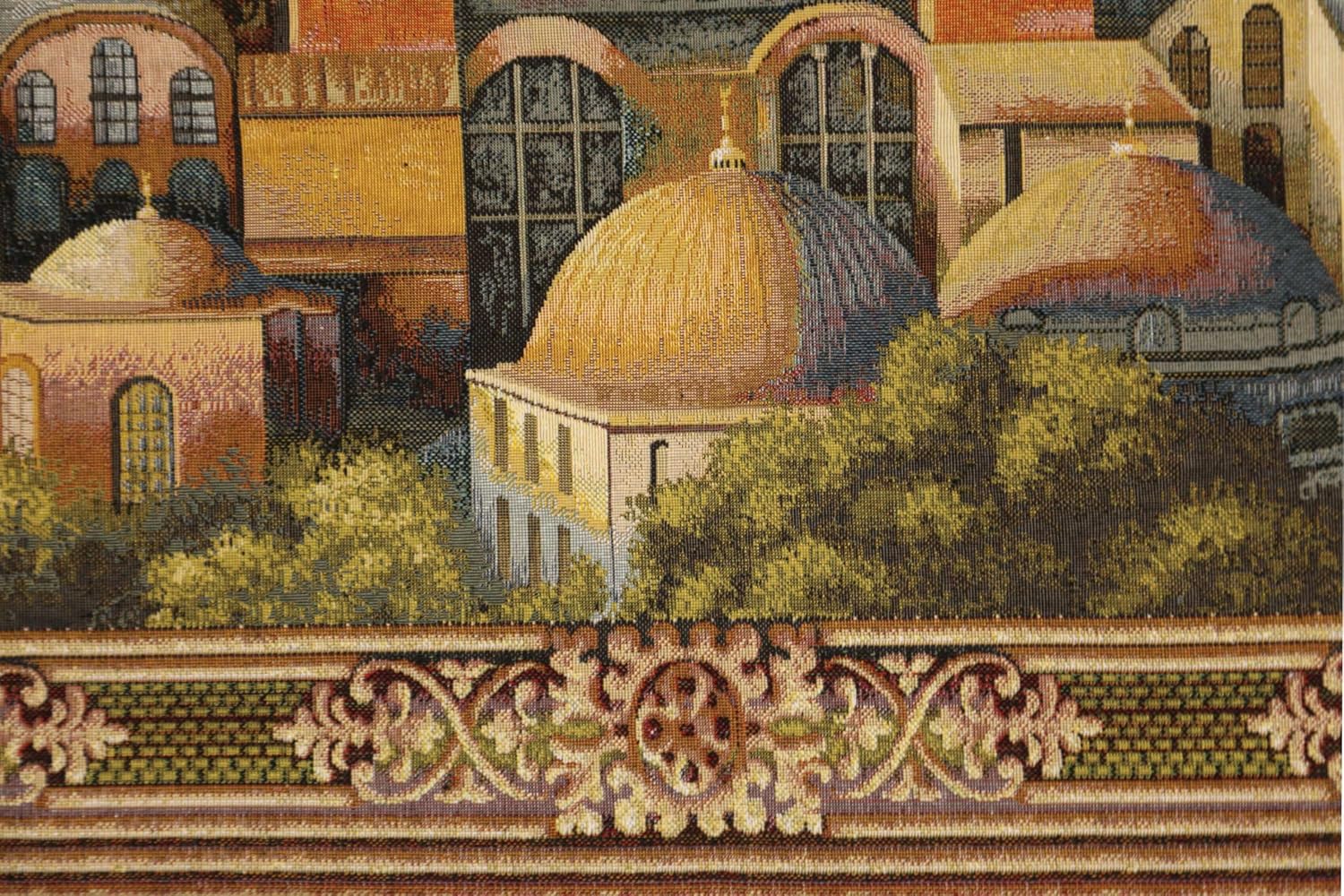 Charlotte Home Furnishings Hagia Sophia Tapestry, 27 x 55 Inch | Jacquard Woven, European Soft Cotton Fabric, Boho Style, Wall Hanging Art