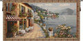 Charlotte Home Furnishings Inc Tapestry Wall Hanging, 27 x 57 Inch Cafe By Lake Como Wall Art, Jacquard Woven Boho Tapestry, Cotton Wall Tapestry for Bedroom, Living Room & Home Decor, European Soft Cotton Fabric