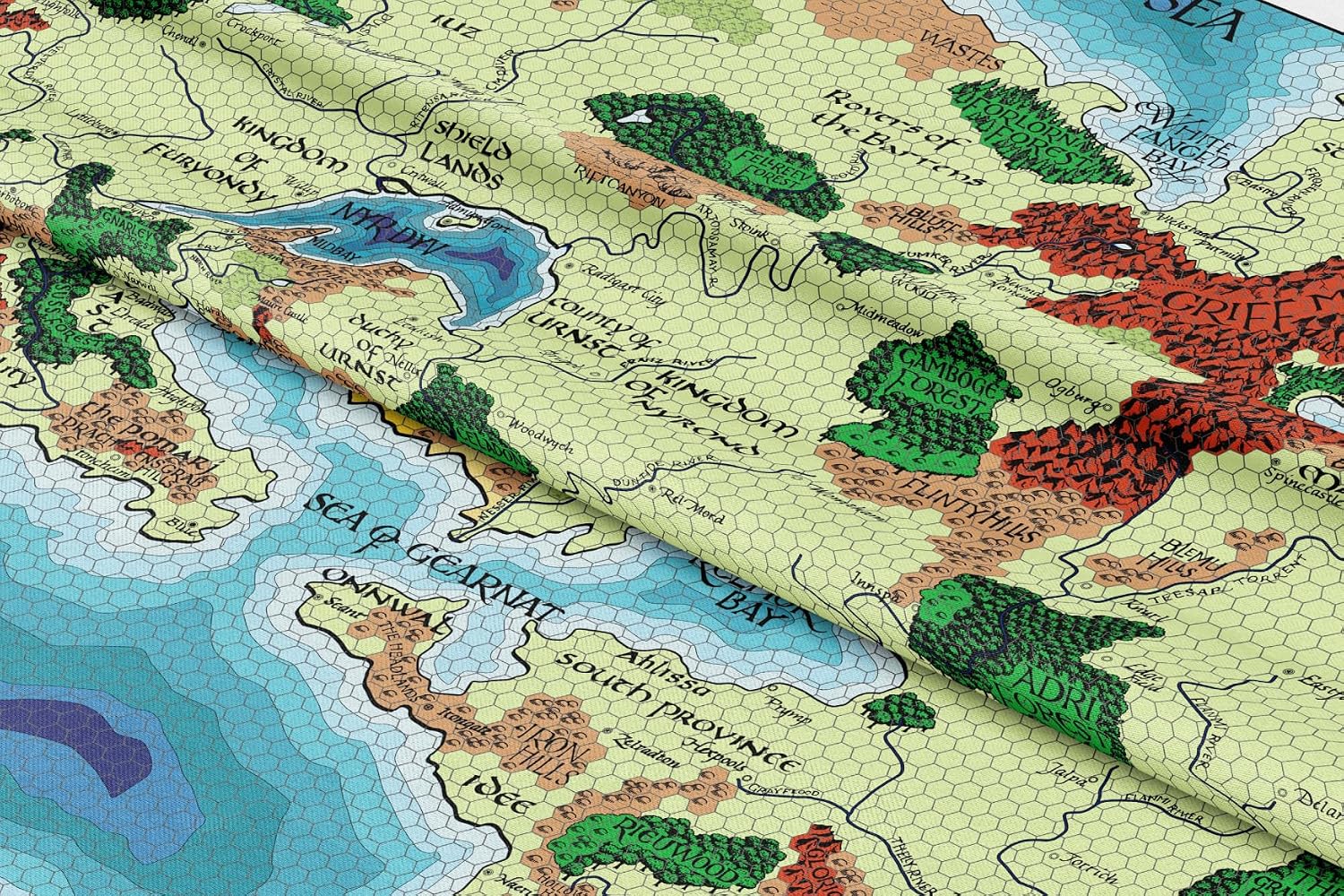 POLYMORPH PRINTS Greyhawk Indoor Wall Tapestry, Flanaess Advanced Dungeons and Dragons Indoor RPG Map Home Wall Decor | AD&D (104' x 88')