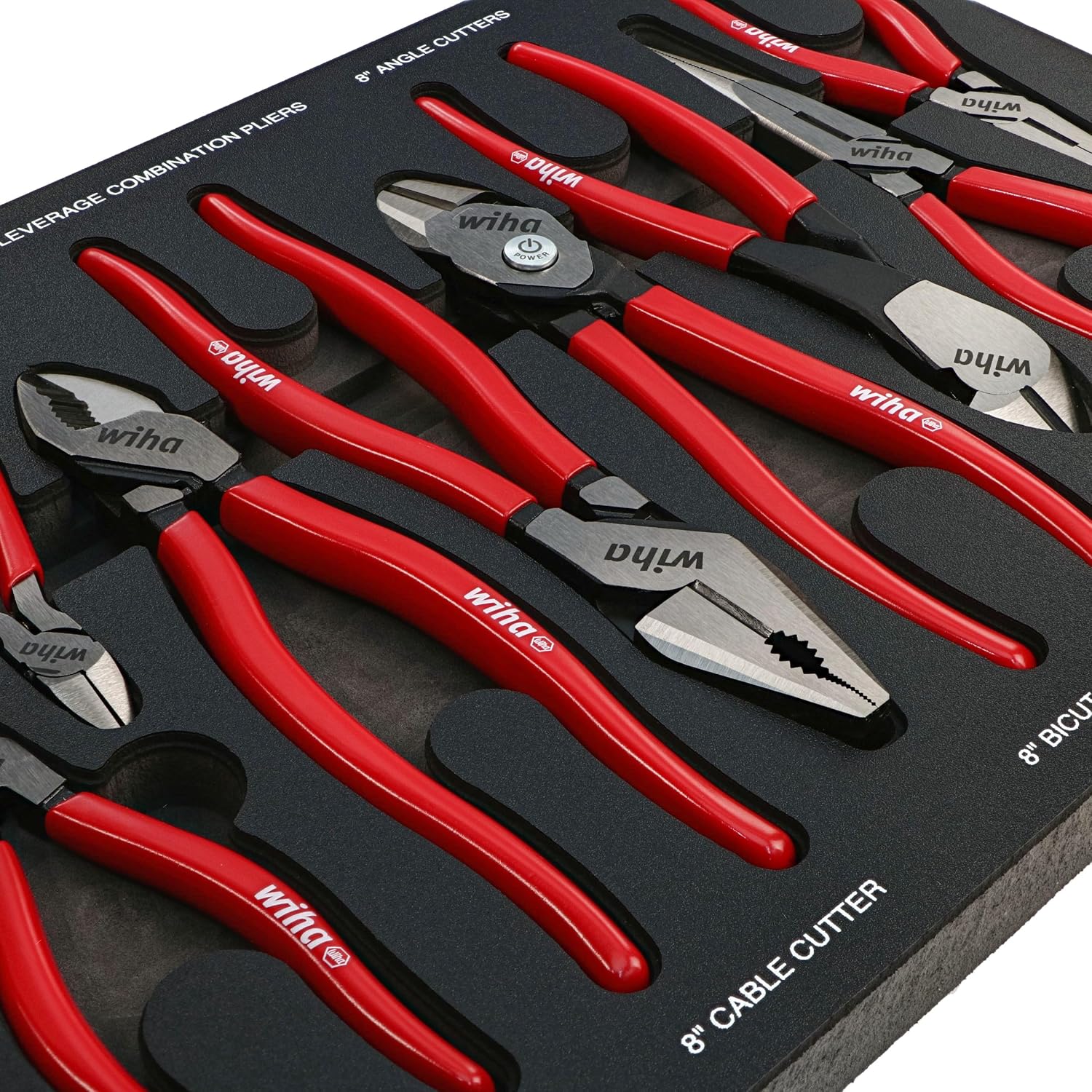 Wiha 34682 8 Piece Classic Grip Pliers and Cutters Tray Set