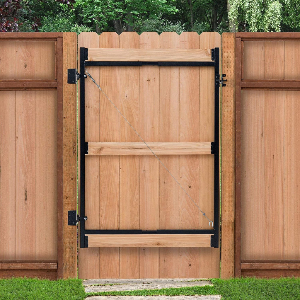 Adjust-A-Gate Steel Frame Anti Sag Adjustable, 60 inches to 96 inches, 2 Pack, with Gate Building Kit, 36 inches to 60 inches