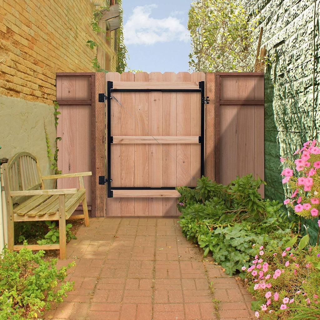 Adjust-A-Gate Steel Frame Anti Sag Adjustable, 60 inches to 96 inches, 2 Pack, with Gate Building Kit, 36 inches to 60 inches