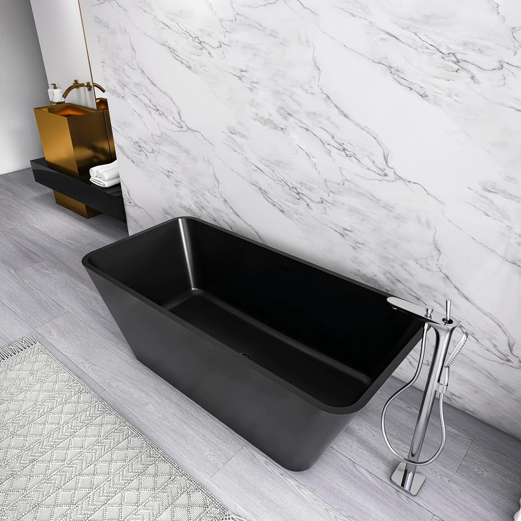 67 inch freestanding solid soaking bathtub for bathroom