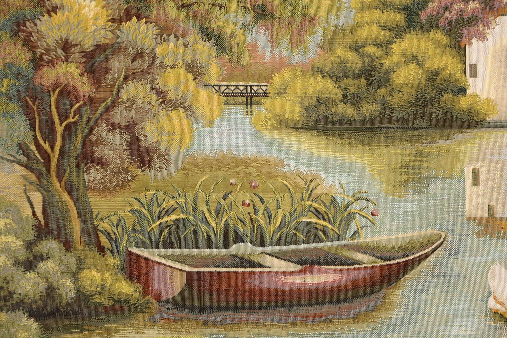 Charlotte Home Furnishings Inc Tapestry Wall Hanging, 27 x 51 Inch Country Lake Wall Art, Jacquard Woven Boho Tapestry, Cotton Wall Tapestry for Bedroom, Living Room & Home Decor, European Soft Cotton Fabric