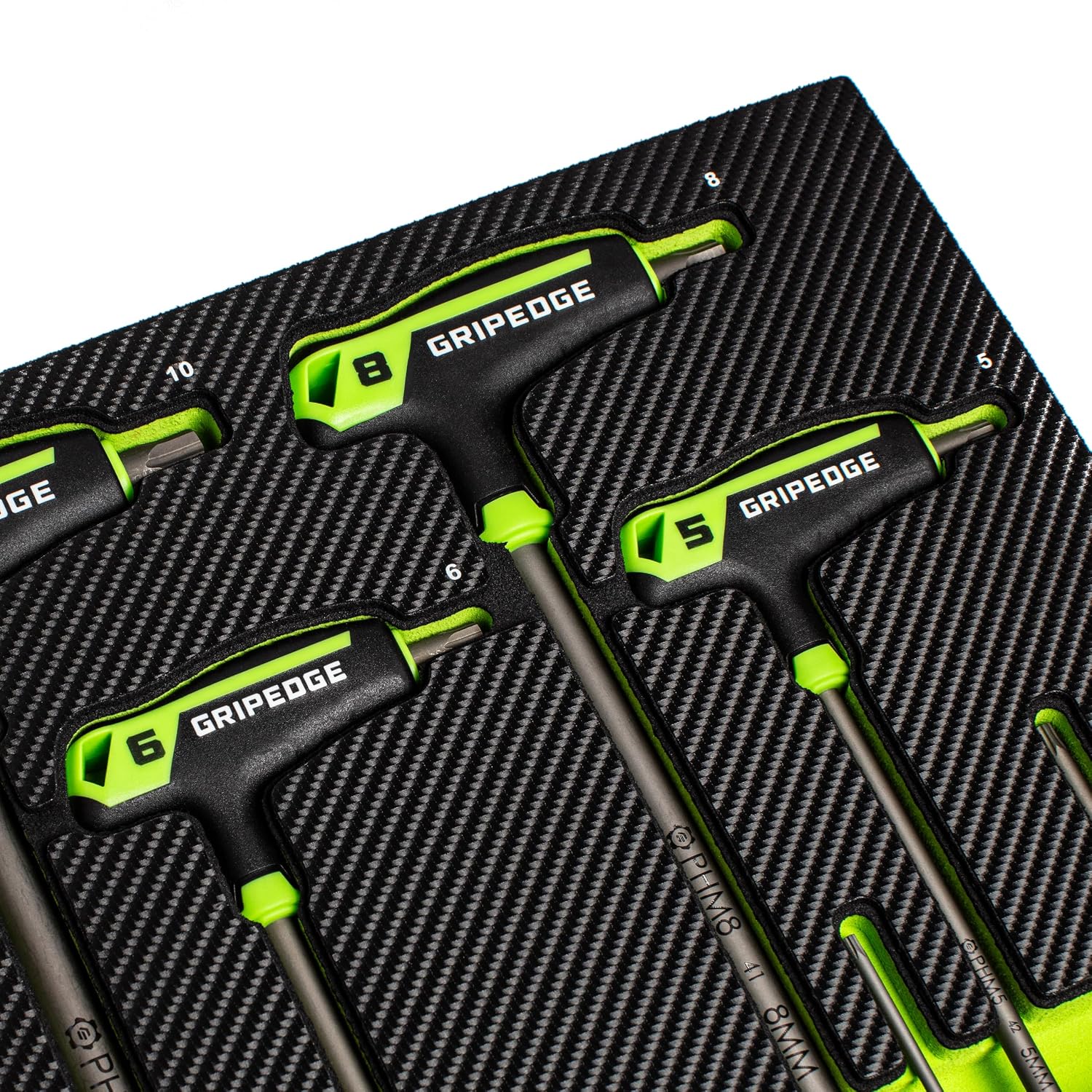 Grip Edge 8-PC METRIC HEX T-Handle Driver Set | Sizes - 2, 2.5, 3, 4, 5, 6, 8, 10 MM| Made With S2 Steel | Includes Premium EVA Foam Tray|