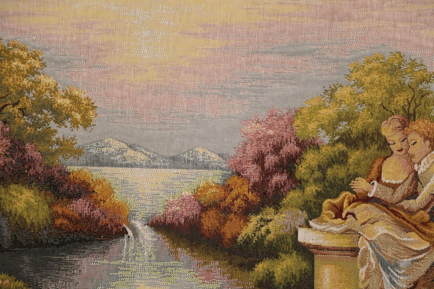 Charlotte Home Furnishings Inc Tapestry Wall Hanging, 27 x 54 Inch Garden Lake Romance Wall Art, Jacquard Woven Boho Tapestry, Cotton Wall Tapestry for Bedroom, Living Room & Home Decor, European Soft Cotton Fabric