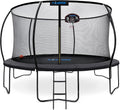 Pumpkin Trampoline with Basketball Hoop & Inner Enclosure - Safe, Durable,Family Fun - Heavy Duty Galvanized Springs - Waterproof Padding - Stable Base - Outdoor Backyard Style
