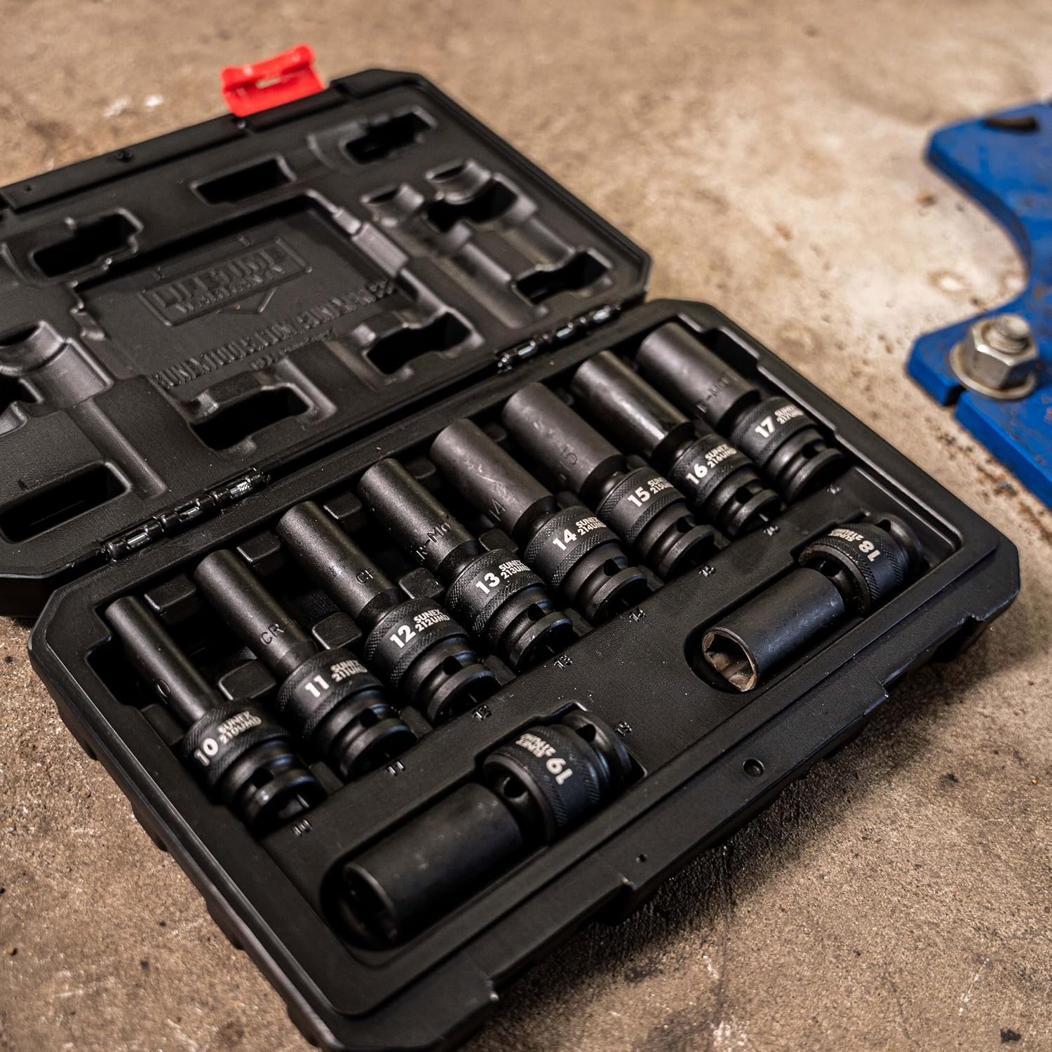 Sunex 2658 10Piece 1/2' Drive Deep Universal Standard Metric Impact Socket Set