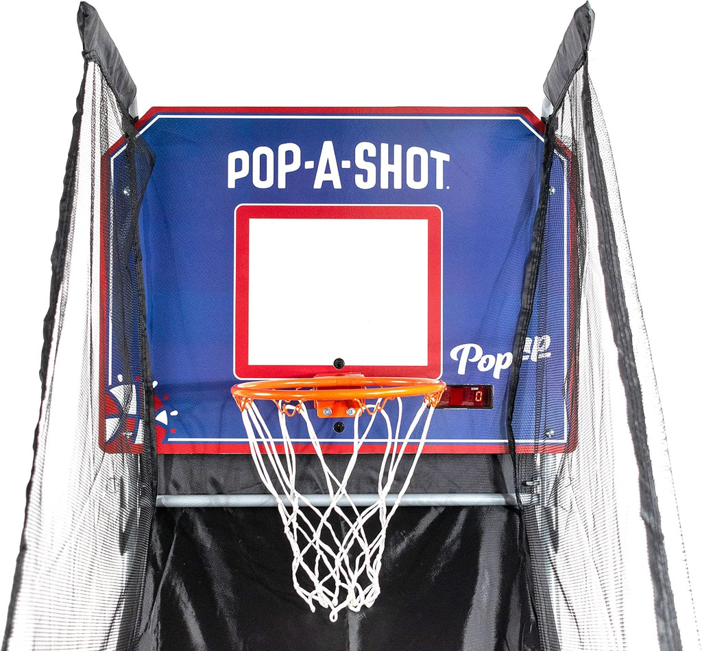 Pop-A-Shot - Pop-Up Game | Arcade Basketball Inside, Out, and On The Go | Infrared Sensor Scoring | 3 Balls | Foldable, Portable, Tote Bag Included