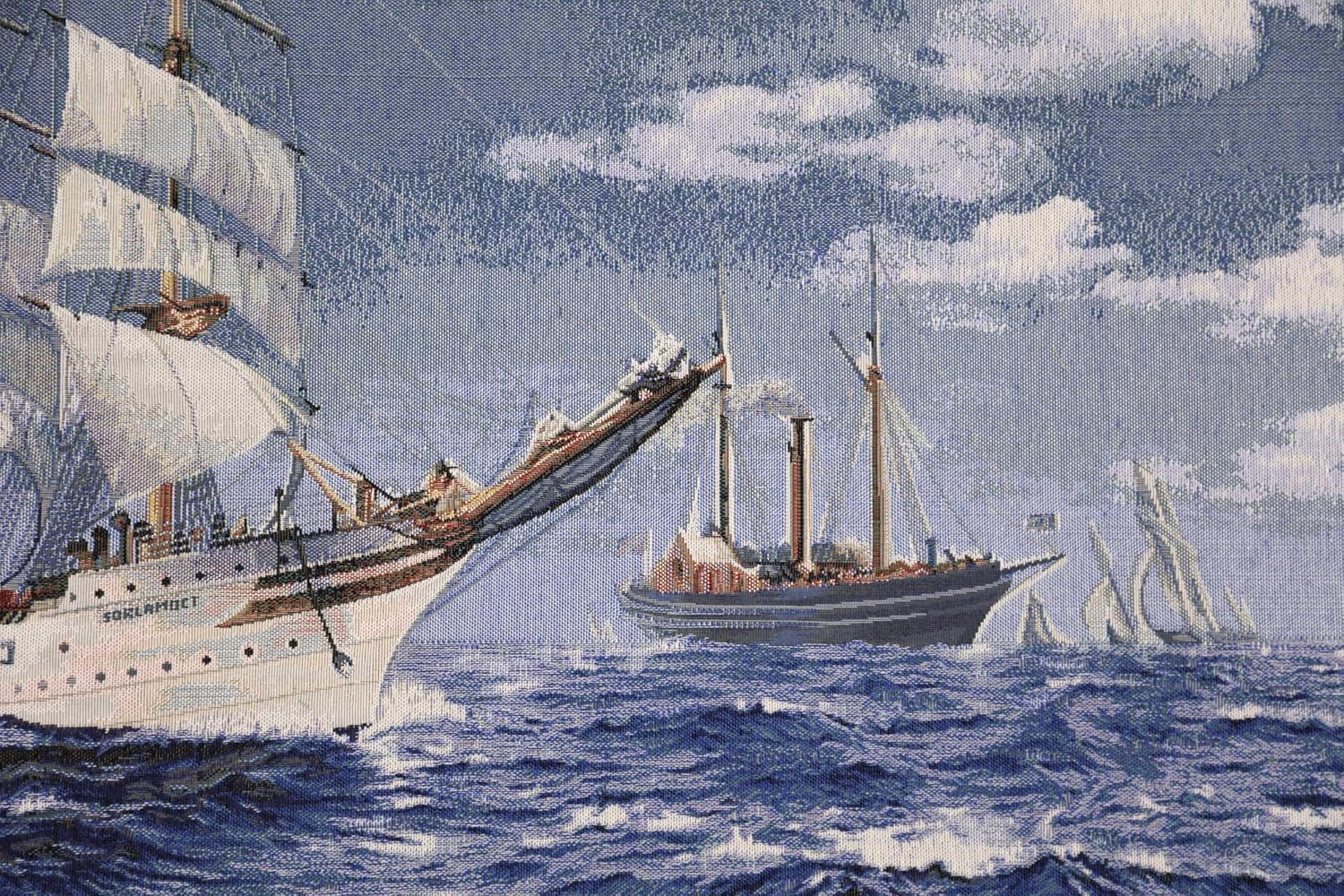 Charlotte Home Furnishings Inc Tapestry Wall Hanging, 27 x 52 Inch Tall Ships Wall Art, Jacquard Woven Boho Tapestry, Cotton Wall Tapestry for Bedroom, Living Room & Home Decor, European Soft Cotton Fabric