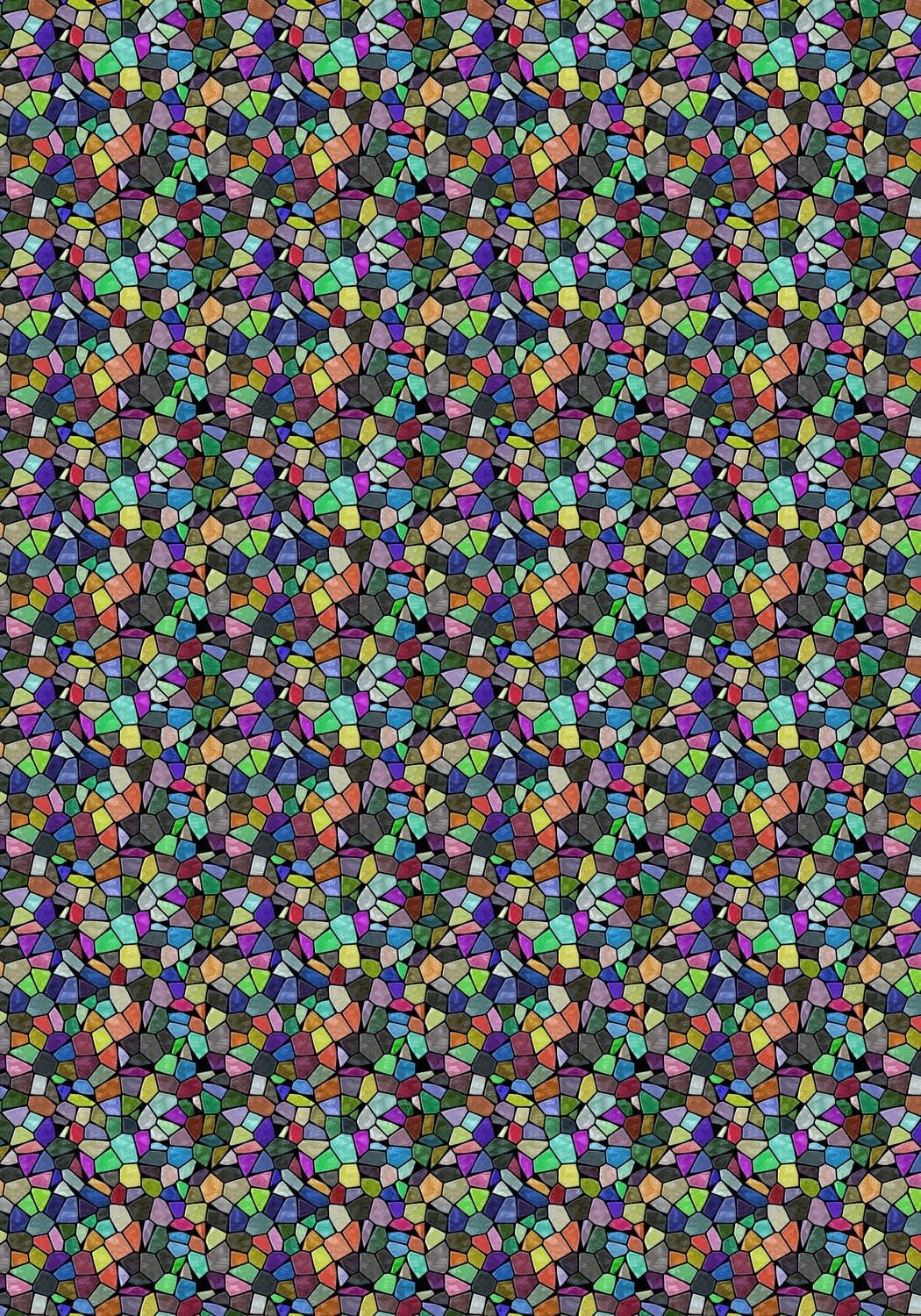 Windowpix 42 x 60 Multi-Colored Victorian Pattern Window Film Static Cling Film UV Filtering Energy Saving