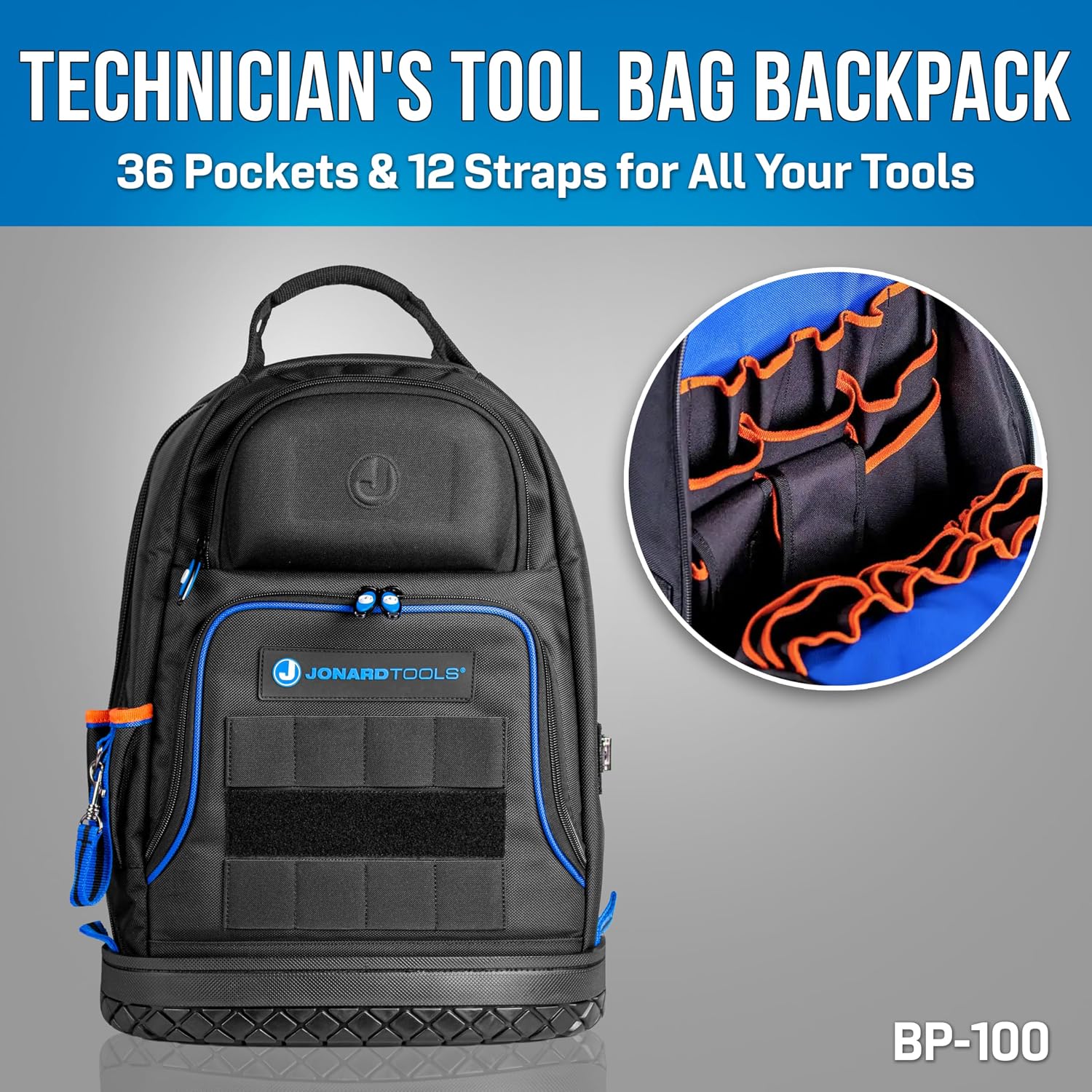 Jonard Tools TK-500 22-Piece Journeyman Electrician Tool Kit with Screwdrivers, Nut Drivers, Wire Stripper, Pliers, Voltage Detector, Jobsite Tools, and 48 Pocket Backpack