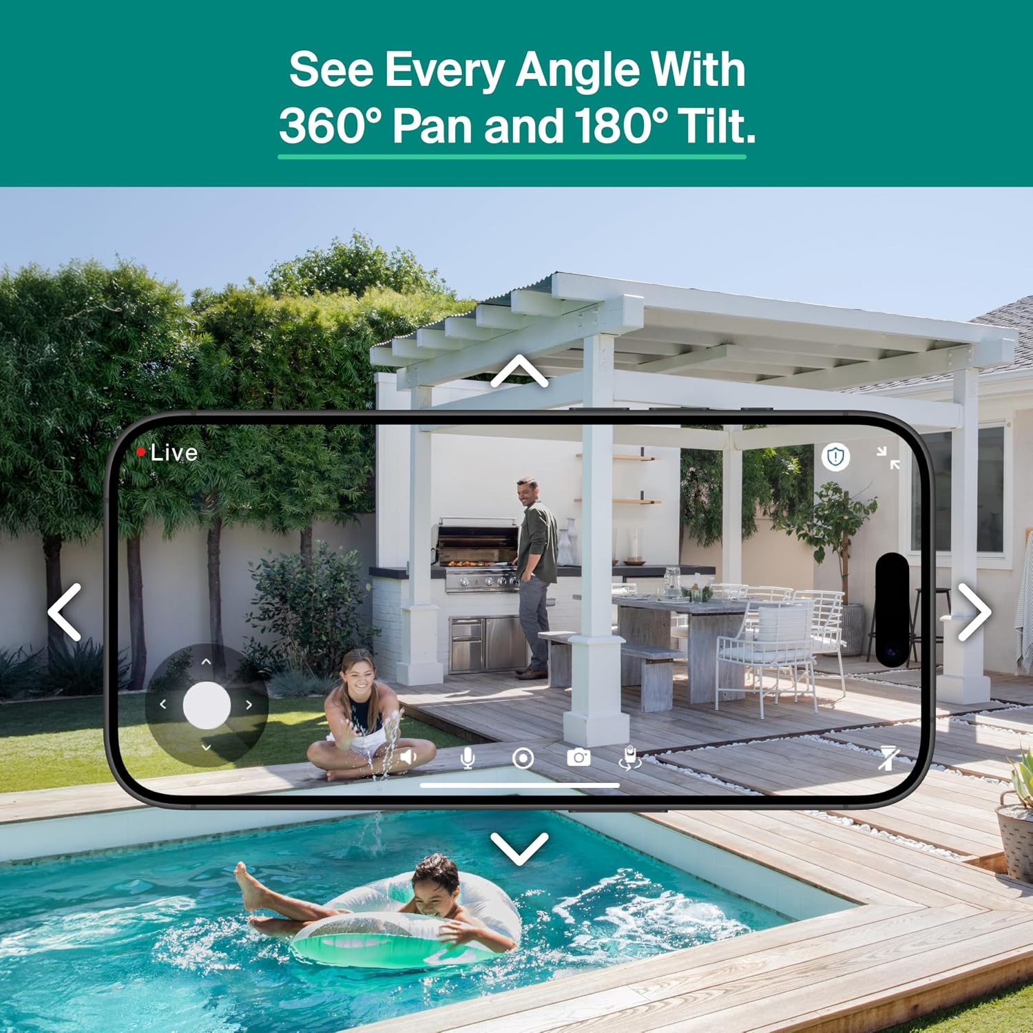 Arlo Essential Pan Tilt Security Camera 2K + 6 Months of Secure Plus Plan - Wired Plug-in Power Outdoor Camera, Person Recognition, Package Detection, Animated Preview, Auto Motion Tracking, 2 Cam