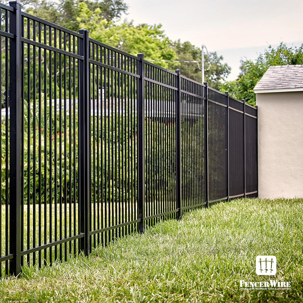 Fencer Wire Heavy Duty 8FT Outdoor Steel Fencing Border Post, 16 Gauge Anti-Rust Metal Fence Post, 2' Diameter Decorative Garden Fence Post, Single