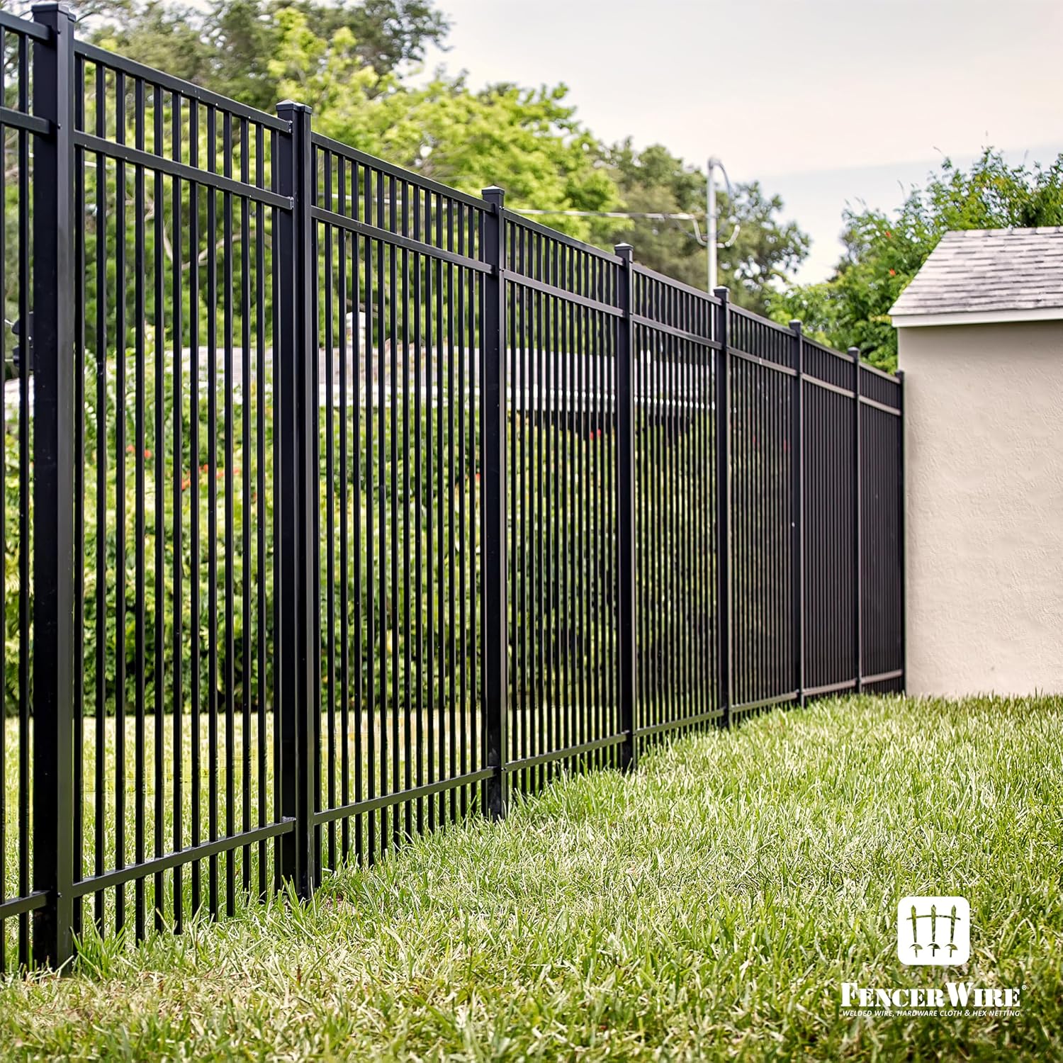 Fencer Wire Heavy Duty 8FT Outdoor Steel Fencing Border Post, 16 Gauge Anti-Rust Metal Fence Post, 2' Diameter Decorative Garden Fence Post, Single