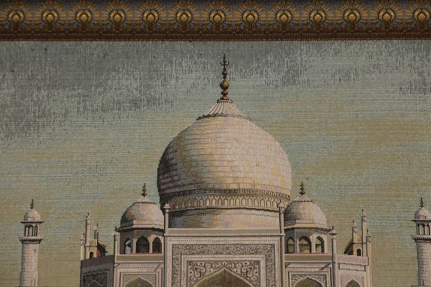 Charlotte Home Furnishings Inc Tapestry Wall Hanging, 27 x 49 Inch Taj Mahal Wall Art, Jacquard Woven Boho Tapestry, Cotton Wall Tapestry for Bedroom, Living Room & Home Decor, European Soft Cotton Fabric