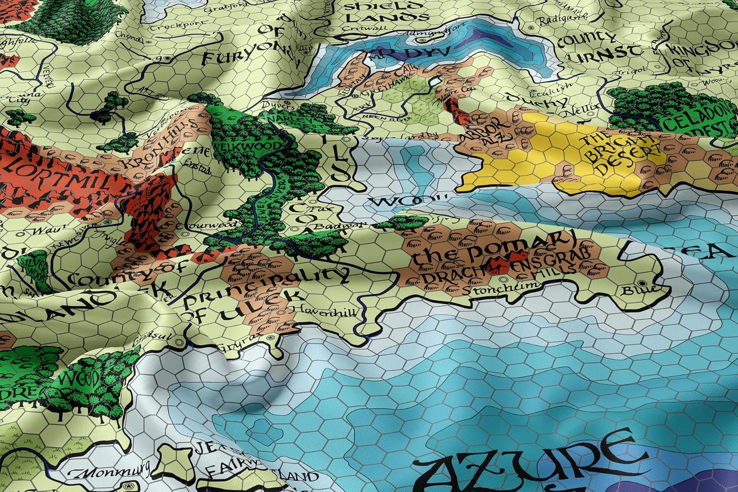 POLYMORPH PRINTS Greyhawk Indoor Wall Tapestry, Flanaess Advanced Dungeons and Dragons Indoor RPG Map Home Wall Decor | AD&D (104' x 88')