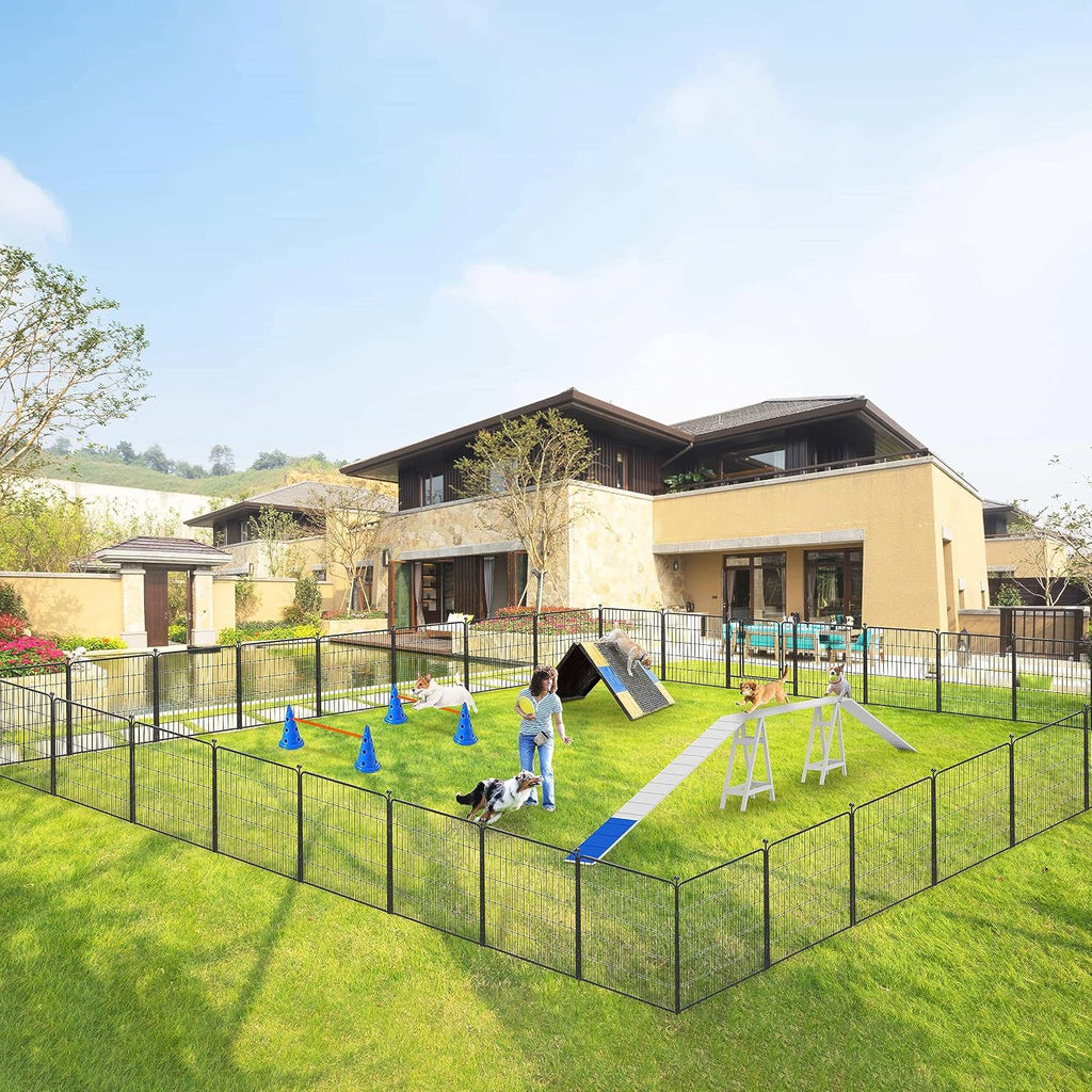 Dog Playpen 32 inch 40 Panels Indoor Outdoor Dog Pen for Medium/Small Dogs Heavy Duty Metal Dog Fence Outdoor for Yard, Puppy Playpen with Door Portable Pet Fence for RV Camping Yard