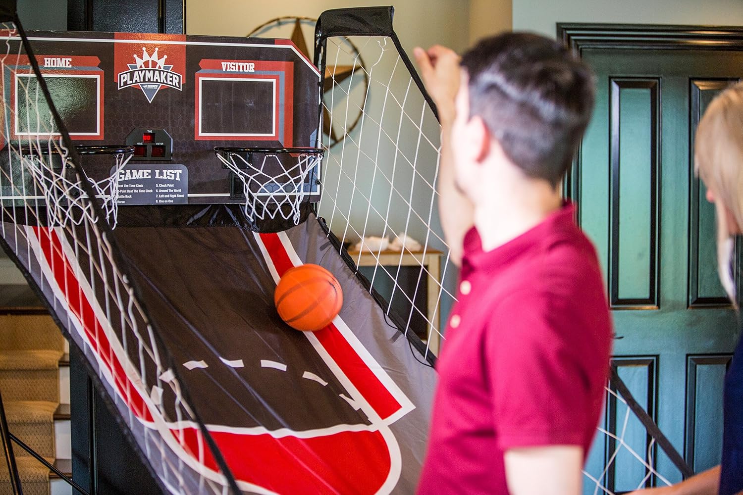Triumph Playmaker Shootout Basketball Arcade Game – Electronic Scorer, LED Display, 8 Game Modes, 4 Balls, Pump & Quick Connect Frame – Fast-Paced Indoor Fun for Kids, Teens & Family Game Nights